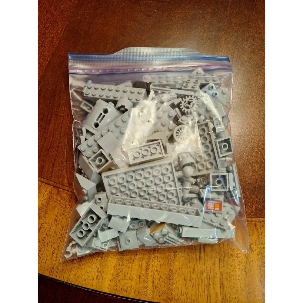 LEGO Bulk 1/2 Pound Lot Gray Bricks Plates Technic Pieces Mixed Asst Light Dark